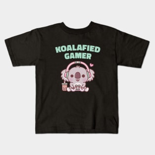 Cute Koala Koalafied Gamer Funny Kids T-Shirt